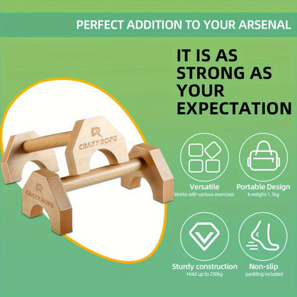 1 Pair Wooden Push-Up Bar Stands Gym Push Ups Rack Board Fitness Exercise Body Building Training Handstand Parallel Rod